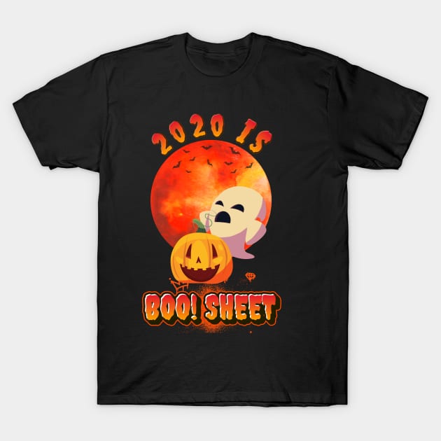 2020 Is BOO Sheet Halloween Ghost T-Shirt by Ken Adams Store
